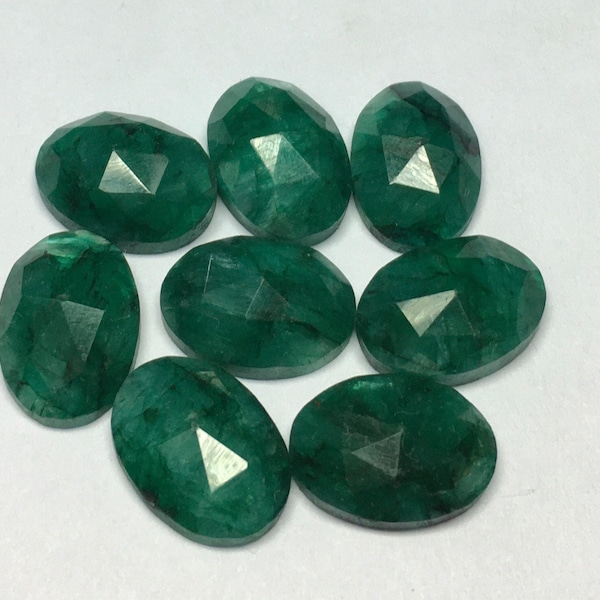 Emerald Oval Rose Cut Flat Back Cabochon Loose Gemstone 5x7,6x8,6x9,7x9,8x10,10x12,10x14,12x16 MM GEMSOCEAN