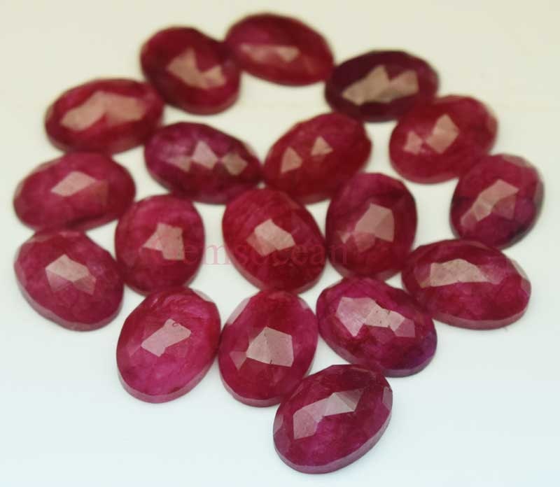 AAA Quality 10 Pieces Ruby 10x14 mm Oval Rose Cut Loose Gemstone AAA Quality 10 Pieces Ruby 10x14 mm Oval Rose Cut Loose Gemstone