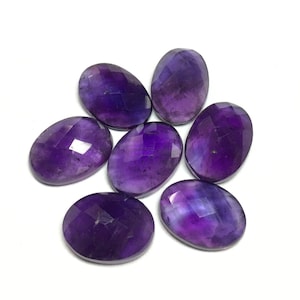 Natural Amethyst Oval Rose Cut Gemstone: Loose Stone (3x5-8x10 MM)
