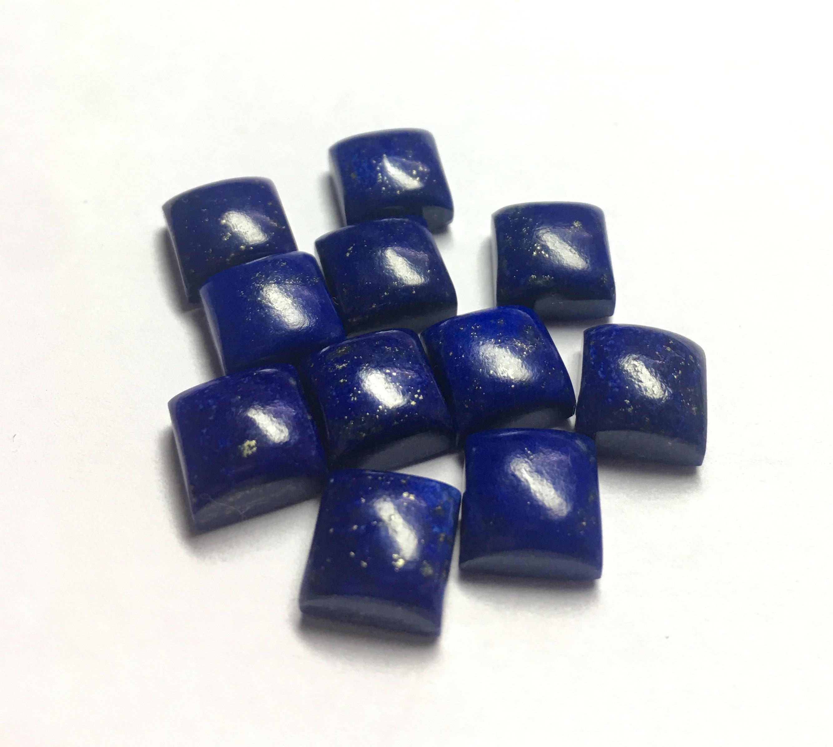 AAA ラピスラズリ スクエア カボション：フラットバック ルース