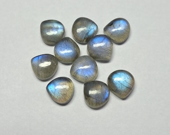 Natural Flashy Labradorite Heart Cabochon Gemstone Polished Healing Crystal for Jewelry Making & Gift