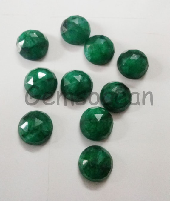 AAA Quality 25 Pieces Emerald 5x5 mm Round Cabochons Loose Gemstones calibrated 