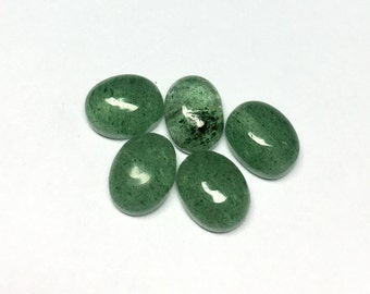 Natural Green Strawberry Quartz Oval Flat Back Cabochon Loose Gemstone ,3x5,4x6,5x7,6x9,7x10,8x12,9x13,10x14,12x16,13x18,15x20 MM GEMSOCEAN