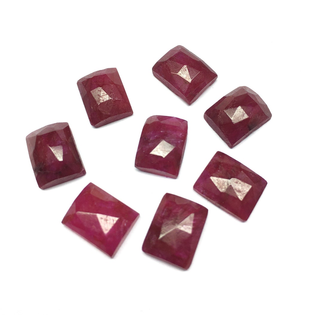 Rubi Da Rosa Piedra preciosa suelta de rubí con corte rectangular en forma de rosa y ...