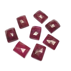 Rectangle Rose Cut Ruby Cabochon: Loose Gemstone (4x6 to 8x10 MM)