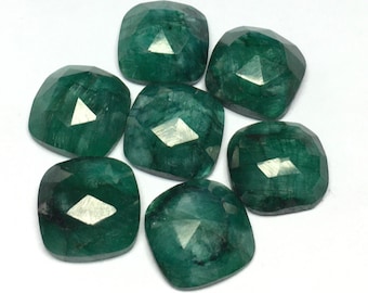Cabujón de esmeralda talla cojín rosa: piedra preciosa suelta AAA (5 x 5-12 x 12 mm)
