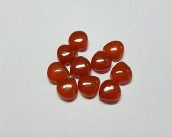 Natural Red Onyx Heart Cabochon Gemstone for Jewelry Making (5mm-12mm)