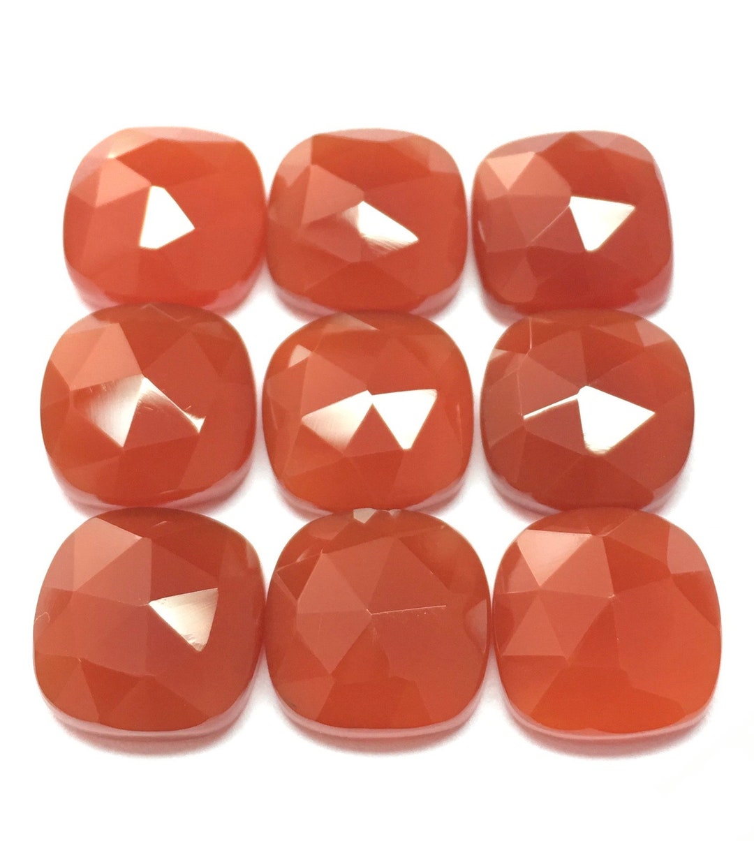 Red Onyx Cushion Rose Cut Flat Back 3x3,4x4,5x5,6x6,7x7,8x8,9x9