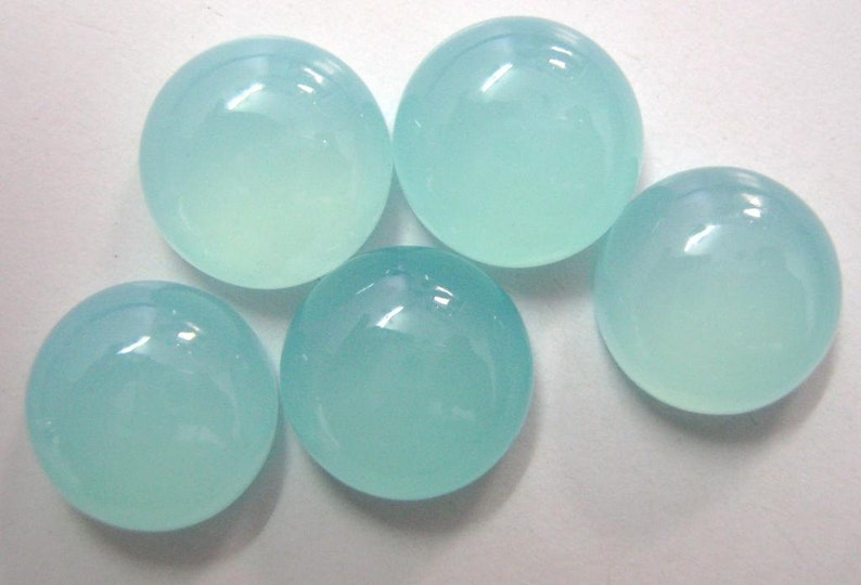 Lot of Stunning 1 Pieces AAA Quality Aqua Chalcedony Cabochon 21x21 mm round Loose Gemstone Calibrated
