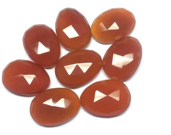 Lot of 8 Pieces Carnelian Rose Cut Loose Gemstone for Jewelry Making