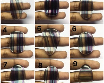 Natural Fluorite Cabochon Free Size Loose Gemstone for Jewelry Pendant Making