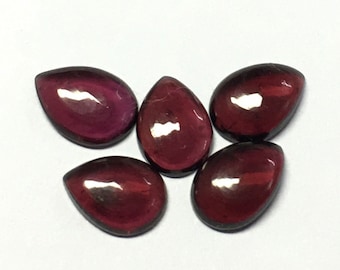 Garnet Pear Flat Back Cabochon Loose Gemstone 5x7,6x8,7x9,8x10,9x11,10x12,10x14,12x16 MM GEMSOCEAN