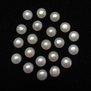 AAA Freshwater Pearl Cabochons: Round Flat Back Loose Gemstone (3-11 mm)
