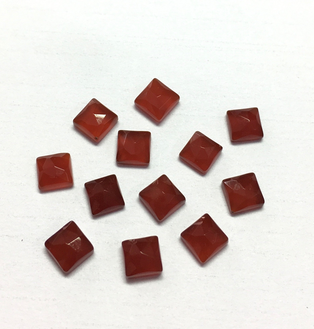 Red Onyx Square Rose Cut Flat Back 3x3,4x4,5x5,6x6,7x7,8x8,9x9