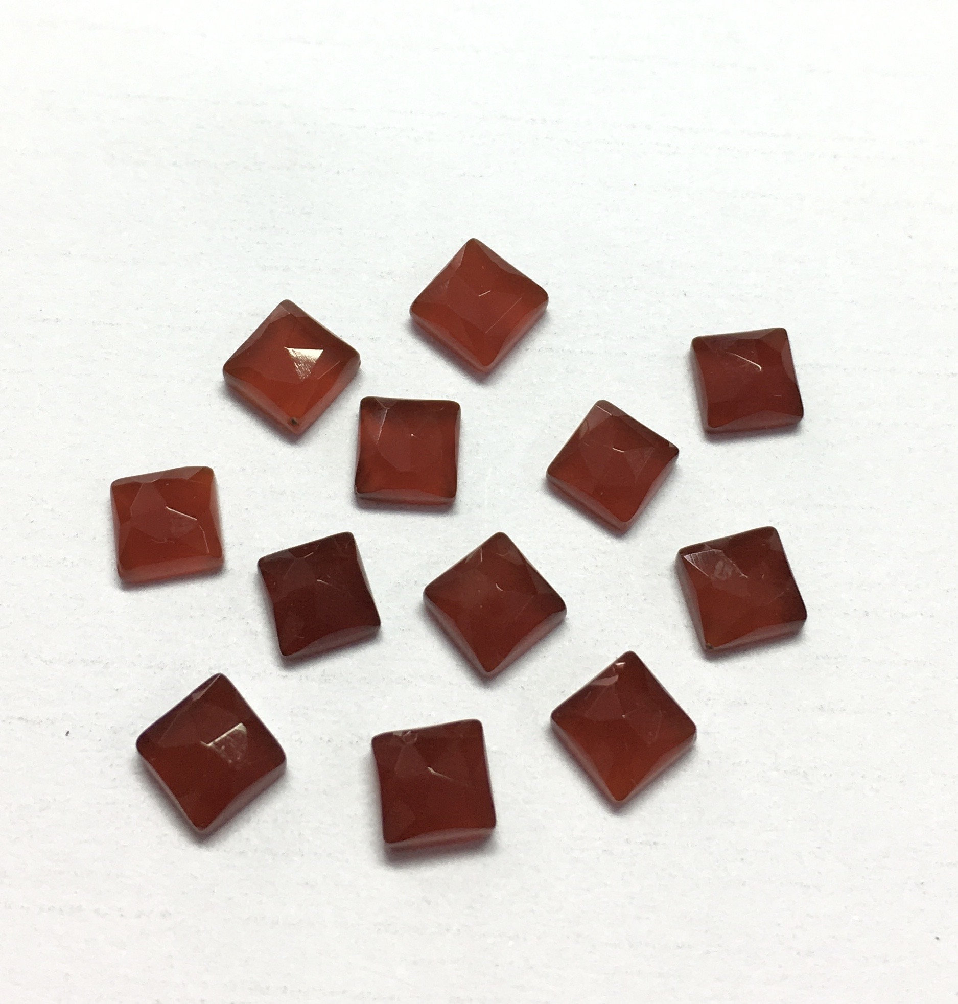 Red Onyx Square Rose Cut Flat Back 3x3,4x4,5x5,6x6,7x7,8x8,9x9