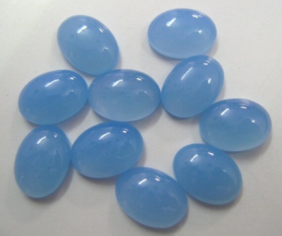 DARK BLUE CHALCEDONY 14X10 MM OVAL OUTSTANDING BLUE COLOR