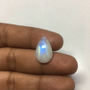 Natural Rainbow Moonstone Flat Back Cabochon Loose Gemstone image 7