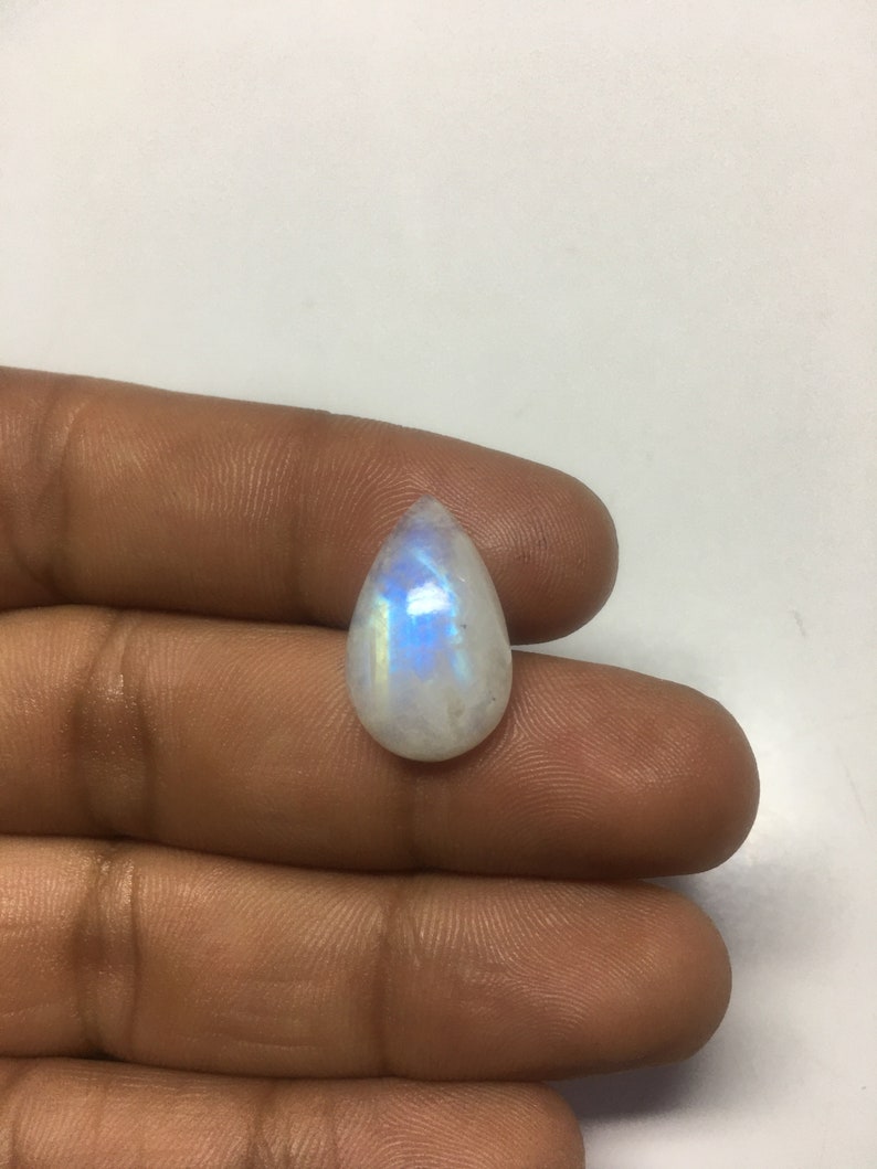 Natural Rainbow Moonstone Flat Back Cabochon Loose Gemstone image 7