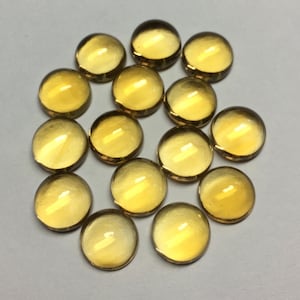 Lot of 10 Pieces Citrine Round cabochon  flat Back Loose Gemstone 3,4,5,6,7,8,9,10 MM GEMSOCEAN
