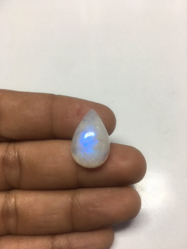 Natural Rainbow Moonstone Flat Back Cabochon Loose Gemstone image 3