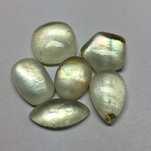 Lot of 6 Pieces Mother of pearl Doublet Cabochon Gemstone  Mother of pearl Doublet with Crystal quartz Free Size Stone for Jewelry Making