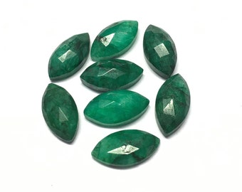 Smaragd Marquise Rose Cut Flat Back Lös Ädelsten (3 x 6 MM till 7 x 14 MM)