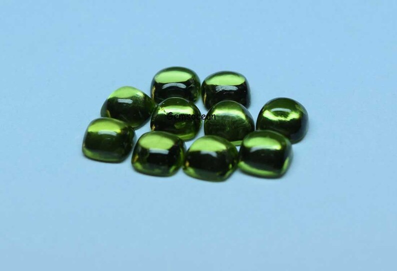 Lot Of Stunning AAA Quality Peridot 8x8 MM Cushion Cabochon Loose Gemstone