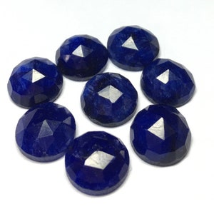 Sapphire Round Rose Cut Flat Back Cabochon Loose Gemstone 5,6,7,8,9,10,11,12 MM GEMSOCEAN