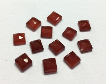 Red Onyx Square Rose Cut Flat Back 3x3,4x4,5x5,6x6,7x7,8x8,9x9