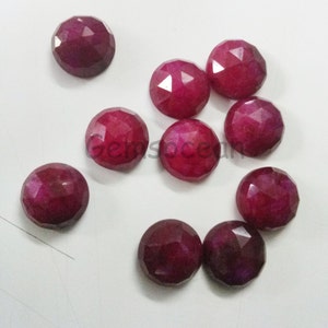 AAA Ruby Gemstones: 10 pc Lot, 10x10 mm Round Rose Cut