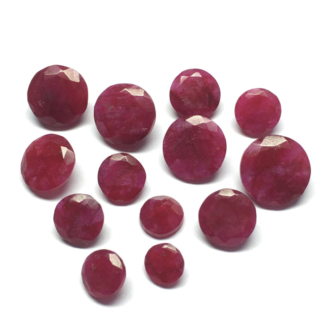 Sharp Sided Ruby Ruby Round Faceted Cut Pointed Back Loose Gemstone 5x5 to 15x15 MM - Etsy