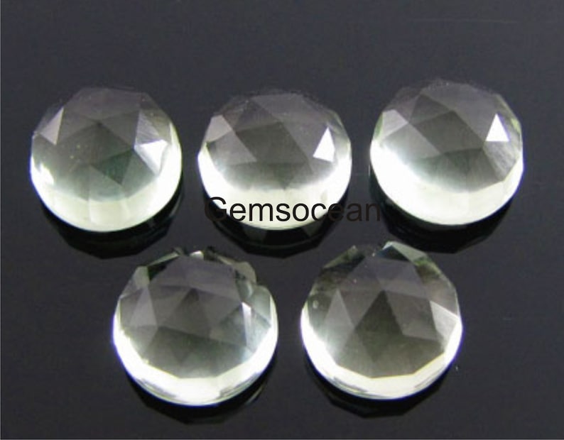 Lot Of Stunning AAA QualitY 25 Pieces Natural Green Amethyst 7x7 MM Round Rose Cut Loose Gemstone