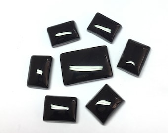 Black Onyx Rectangle Flat Back Cabochon 3x5,4x6,5x7,6x8,7x9,8x10,9x11,10x12,10x14,10x15,10x16,12x16,13x18,15x20,16x22,18x25,20x30 GEMSOCEAN