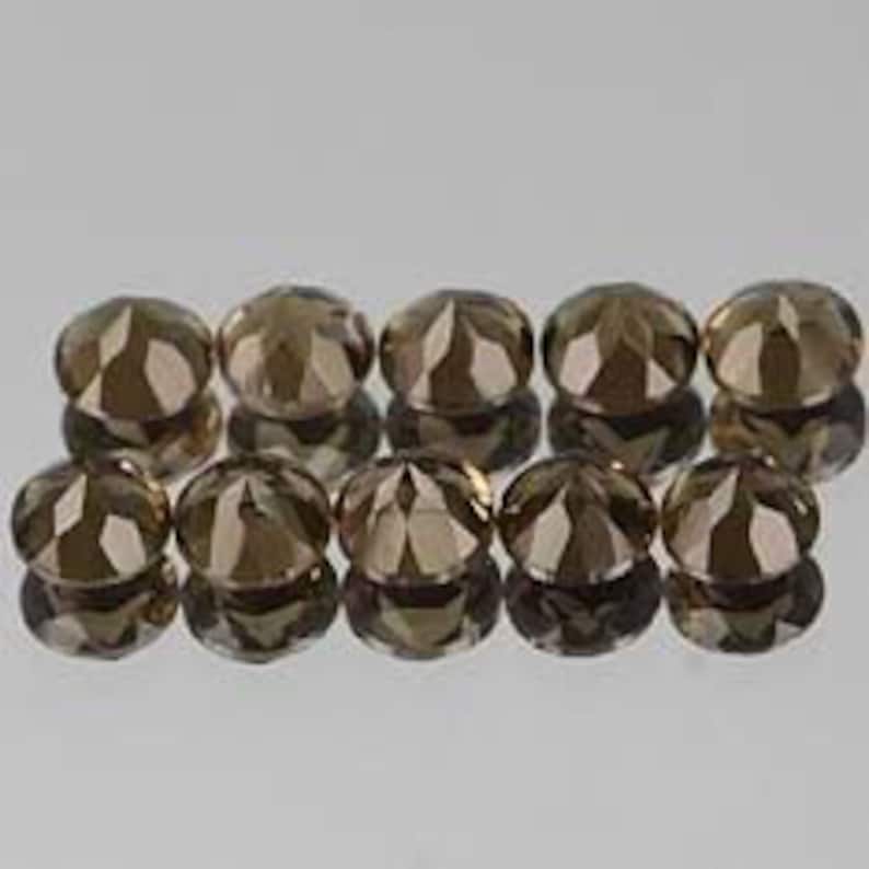 Lot of Stunning 10 Pieces AAA Natural Smoky Quartz 13x13 MM Round Faceted cut Loose Gemstone Calibrated