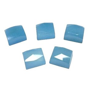Natural Blue Chalcedony Rectangle Rose Cut Flat Back Loose Calibrated Gemstone