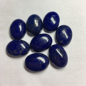 AAA Lapis Lazuli Oval Cabochon: Flat Back Loose Gemstone