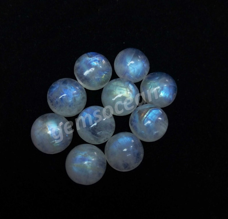 Lot Of Stunning AAA Quality Natural Rainbow Moonstone 20x20 MM Round Cabochon Loose Gemstone