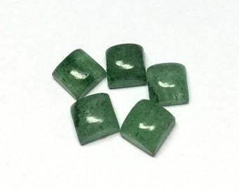 Lot of 10 Pieces Green Strawberry Quartz Square Flat Back Cabochon Loose Gemstone 3x3,4x4,5x5,6x6,7x7,8x8,9x9,10x10,11x11,12x12 MM GEMSOCEAN