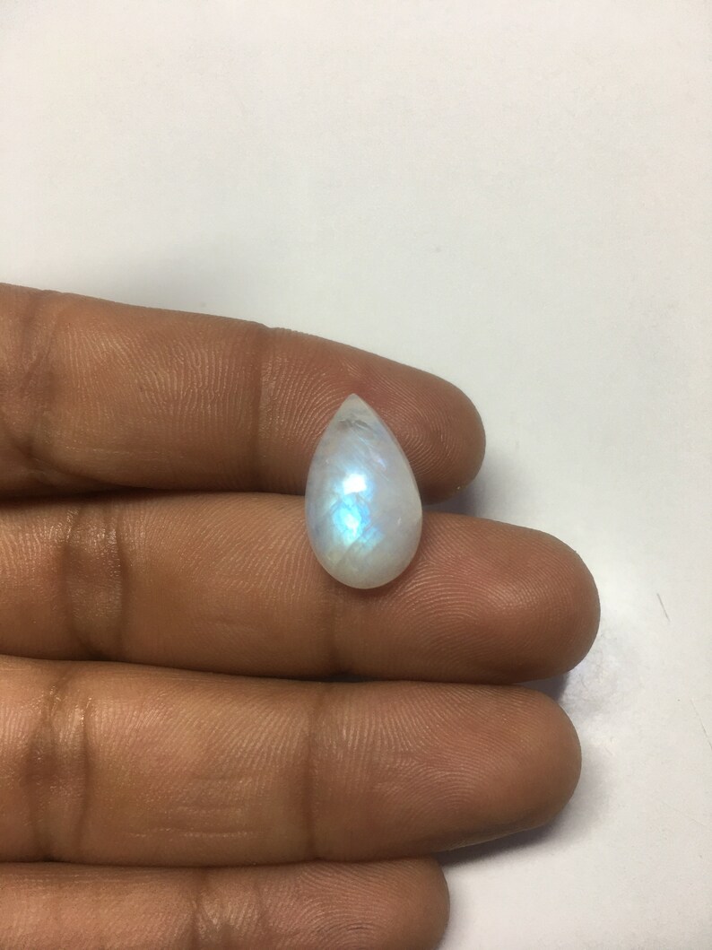 Natural Rainbow Moonstone Flat Back Cabochon Loose Gemstone image 4