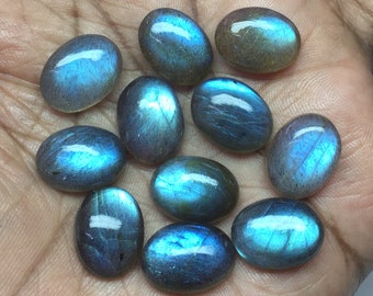 Labradorite naturale ovale con retro piatto cabochon pietra preziosa sciolta, 3x5,4x6,5x7,6x8,7x9,8x10,9x11,10x12,10x14,12x16,13x18,15x20,16x22, MM GEMSOCEAN