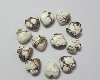 Natural Wild Horse Magnesite Heart Shape Carving Loose Gemstone for Jewelry Making