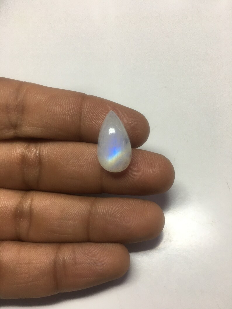 Natural Rainbow Moonstone Flat Back Cabochon Loose Gemstone image 5