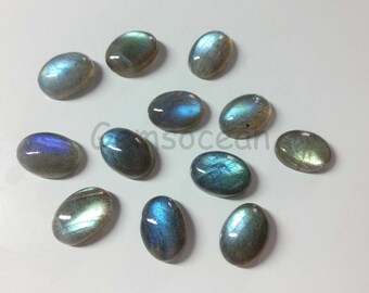 Lot of  Stunning 25 Pieces Labradorite Cabochon 4x6 mm Oval  Loose Gemstone Calibrated