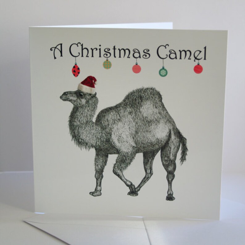 A Christmas camel card Etsy