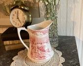 Transfer Ware Pitcher Meakin Red Transfer Ware Pitcher Vintage Transfer Ware