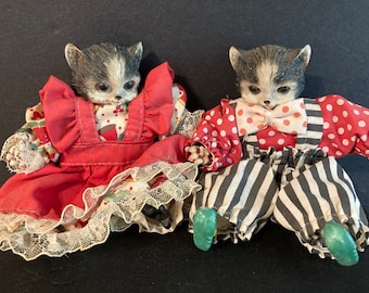 vintage porcelain cat dolls