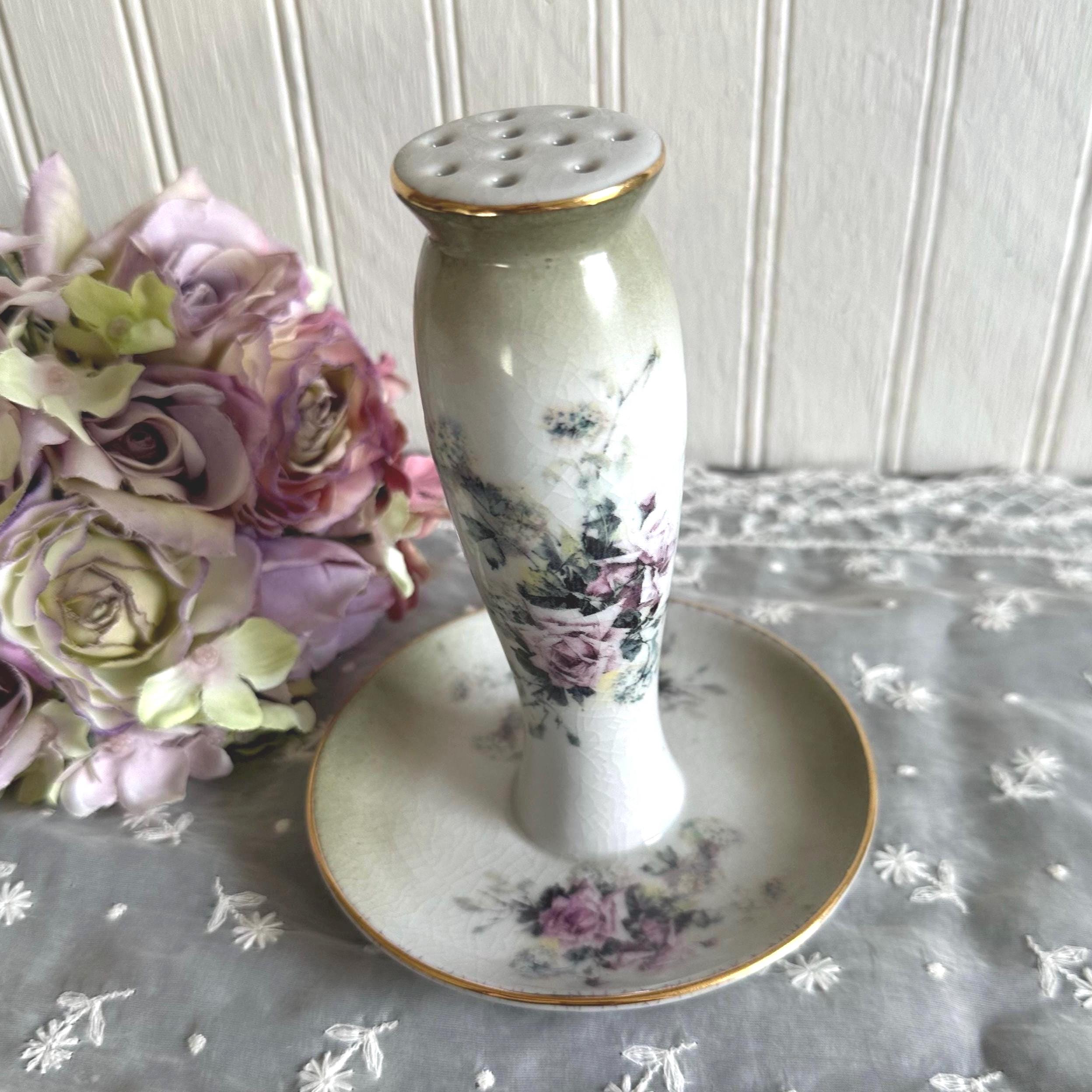 Vintage Porcelain Hatpin Holder Shabby Chic Hatpin Organizer
