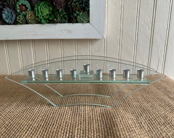 Vintage Glass Menorah/Hannukah/Judiaca