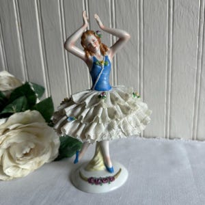 Vintage Ballerina Figurine As Found/Sitzendorf Porcelain Lace Ballet Dancer/German Porcelain
