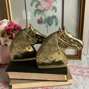 Vintage Percheron Brass Horse Bookends/Equestrian Decor